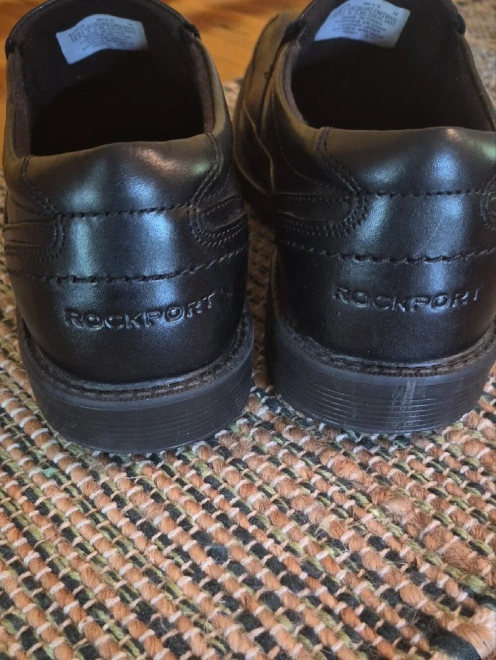 Men's Rockport Black Leather Slip-On Dress Shoes 8.5 NEW